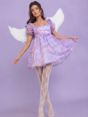 Dolls Kill Sugar Thrillz On Cloud Nine Babydoll Dress Size Large